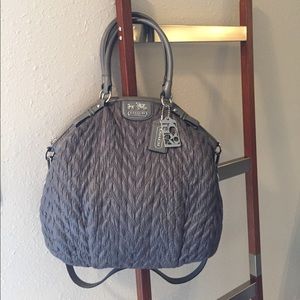 Authentic Coach Ruched Leather Handbag