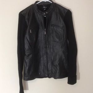 Style and Co leather front jacket