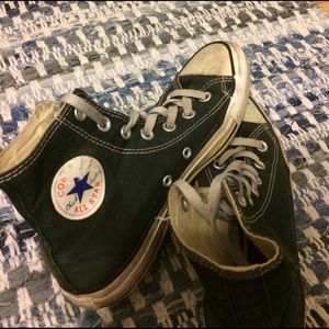 USED black high top converse