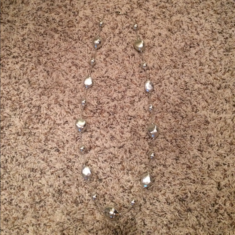 Long Silver Fashion Necklace