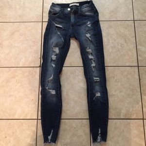 Women's Kancan distressed jeans.