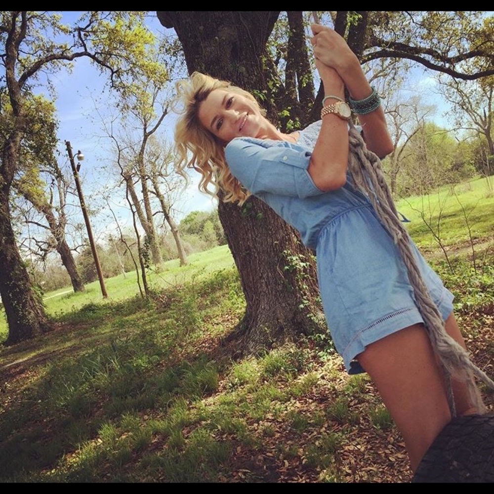 Denim chambray romper