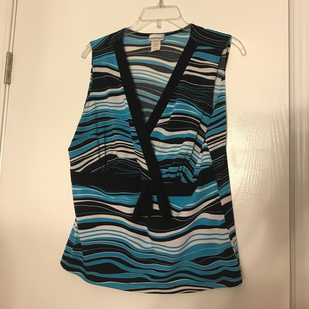 Turquoise print blouse