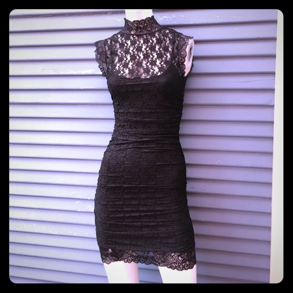 Dresses & Skirts - SOLD Black lace mini dress