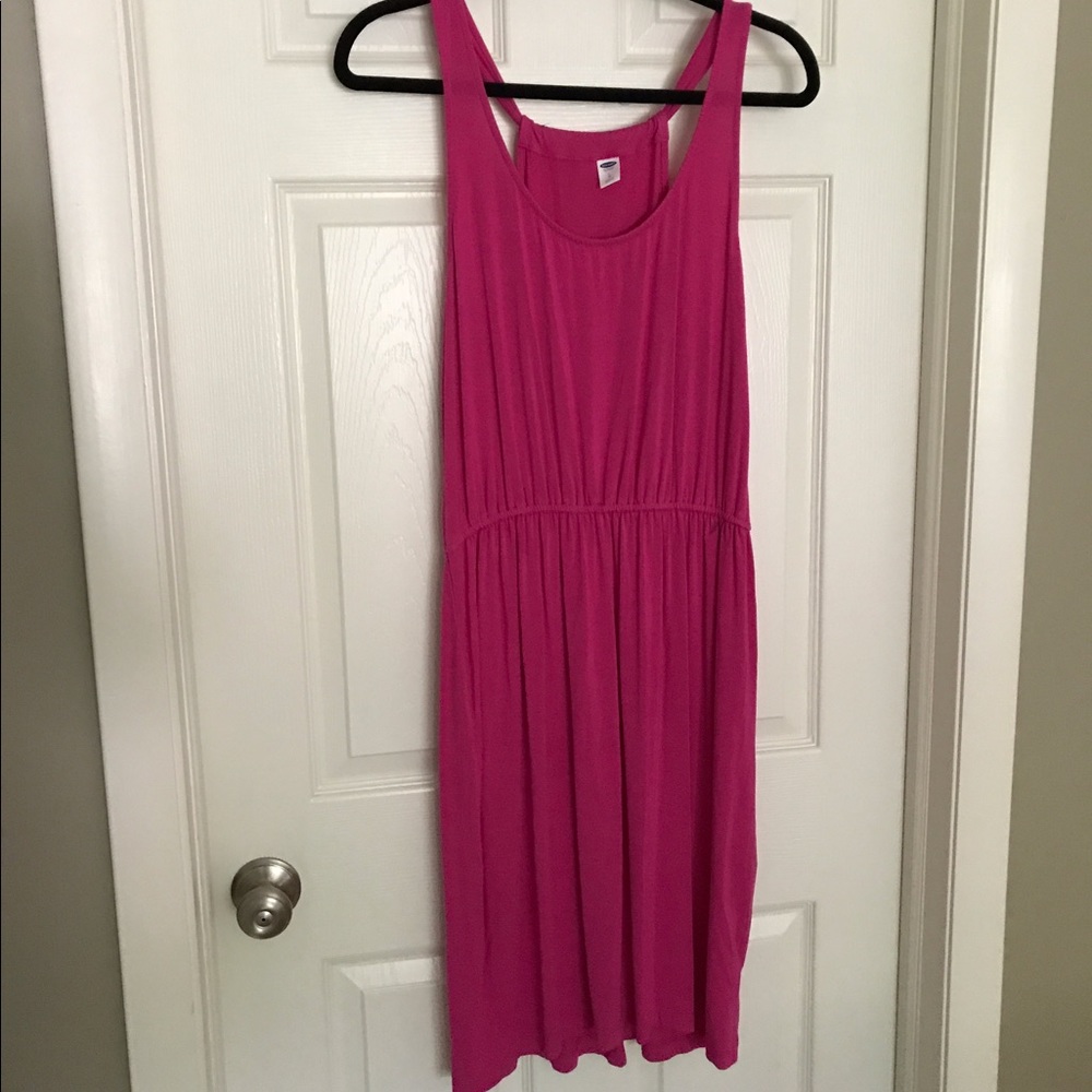 Hot Pink Jersey/Modal Dress from Old Navy, Sz L