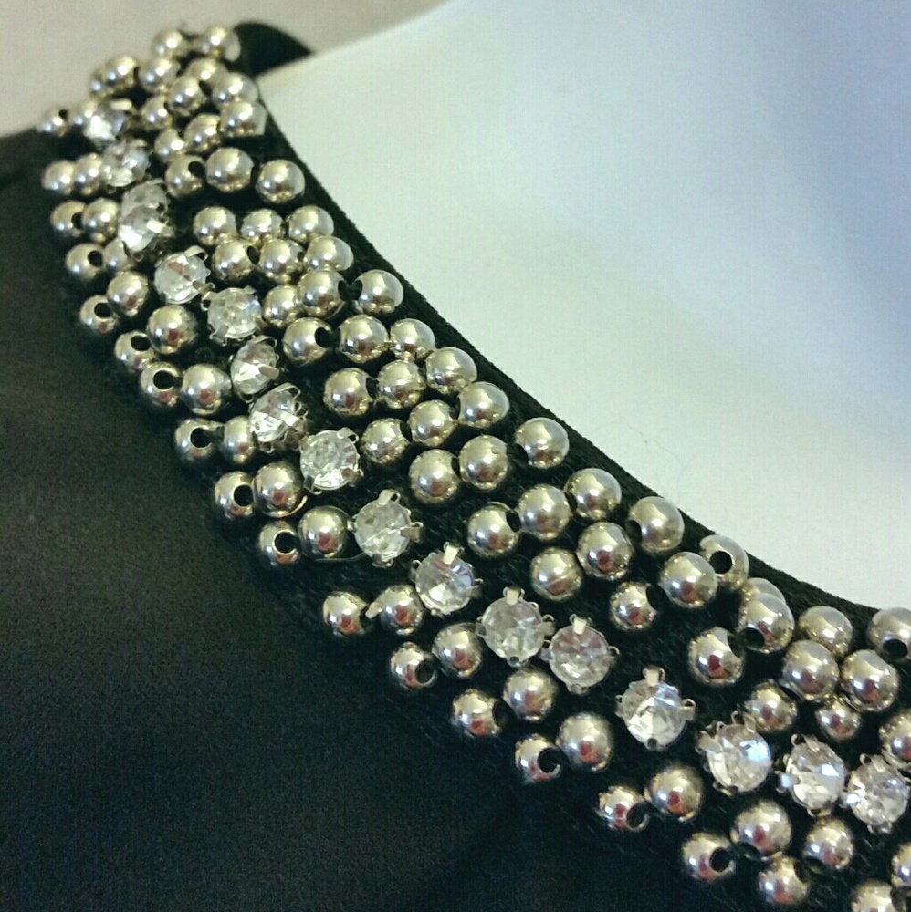 Beaded Neckline Dress Blouse