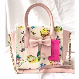 Betsey Johnson MEDIUM Floral Rope Chain Tote ~ NWT