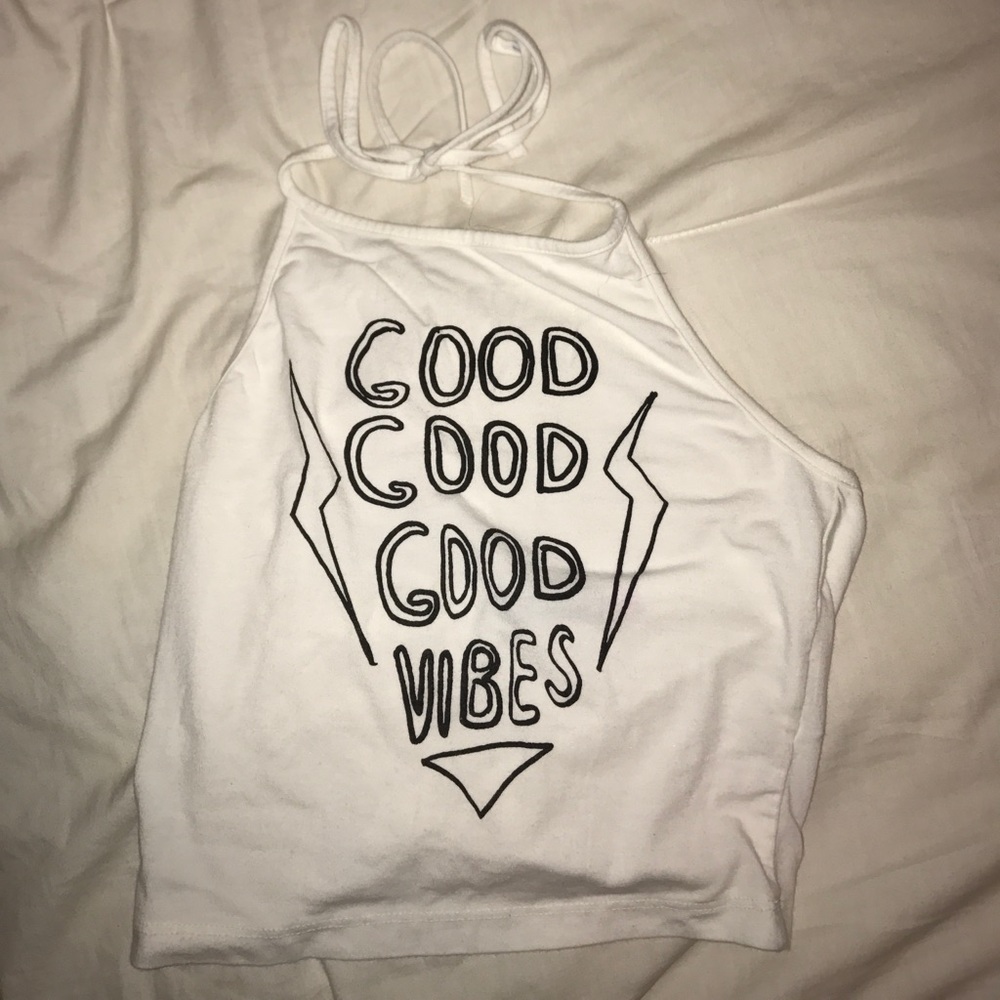 "Good Good Good Vibes" Brandy Melville Halter Top
