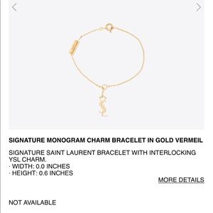 Yves Saint Laurent Jewelry , YSL 18k gold monogram bracelet!! LAST PROCE DROP!