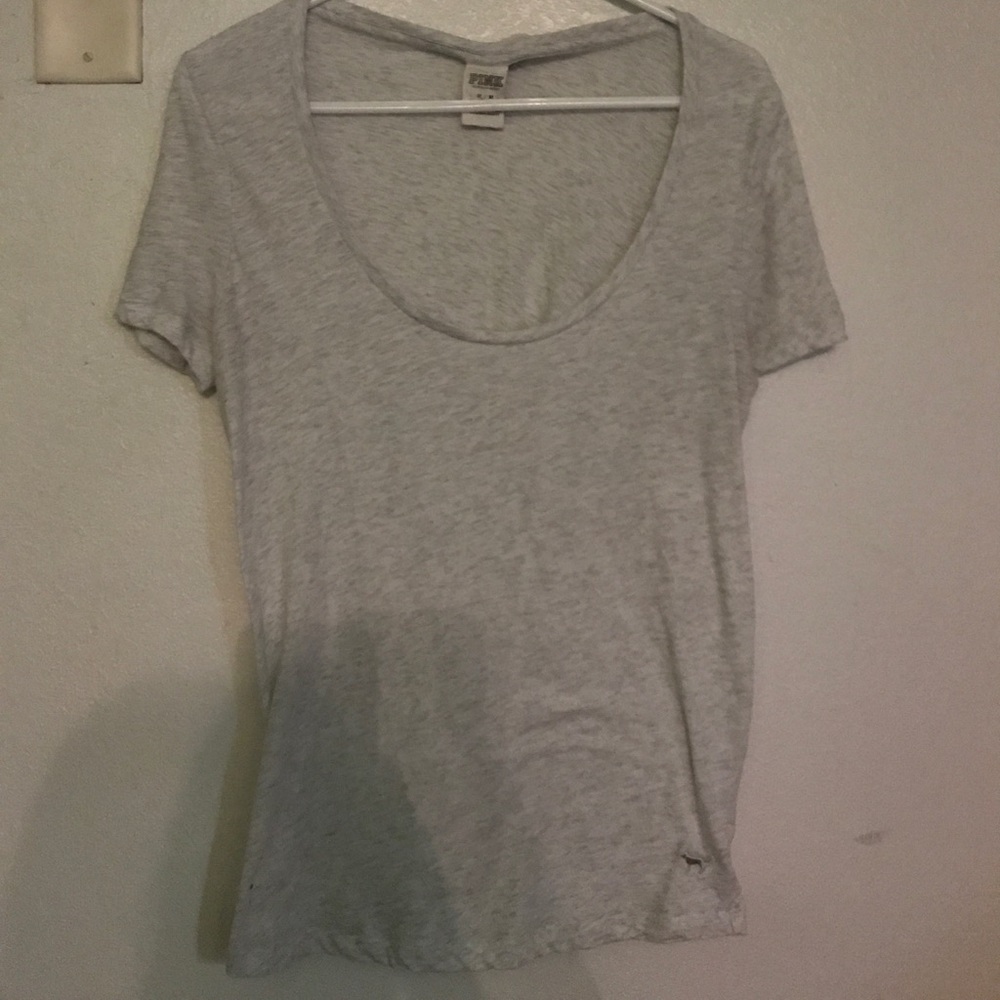 PINK swoop neck tee