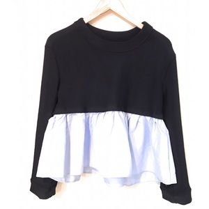 Long Sleeve Dark and Light Blue Top