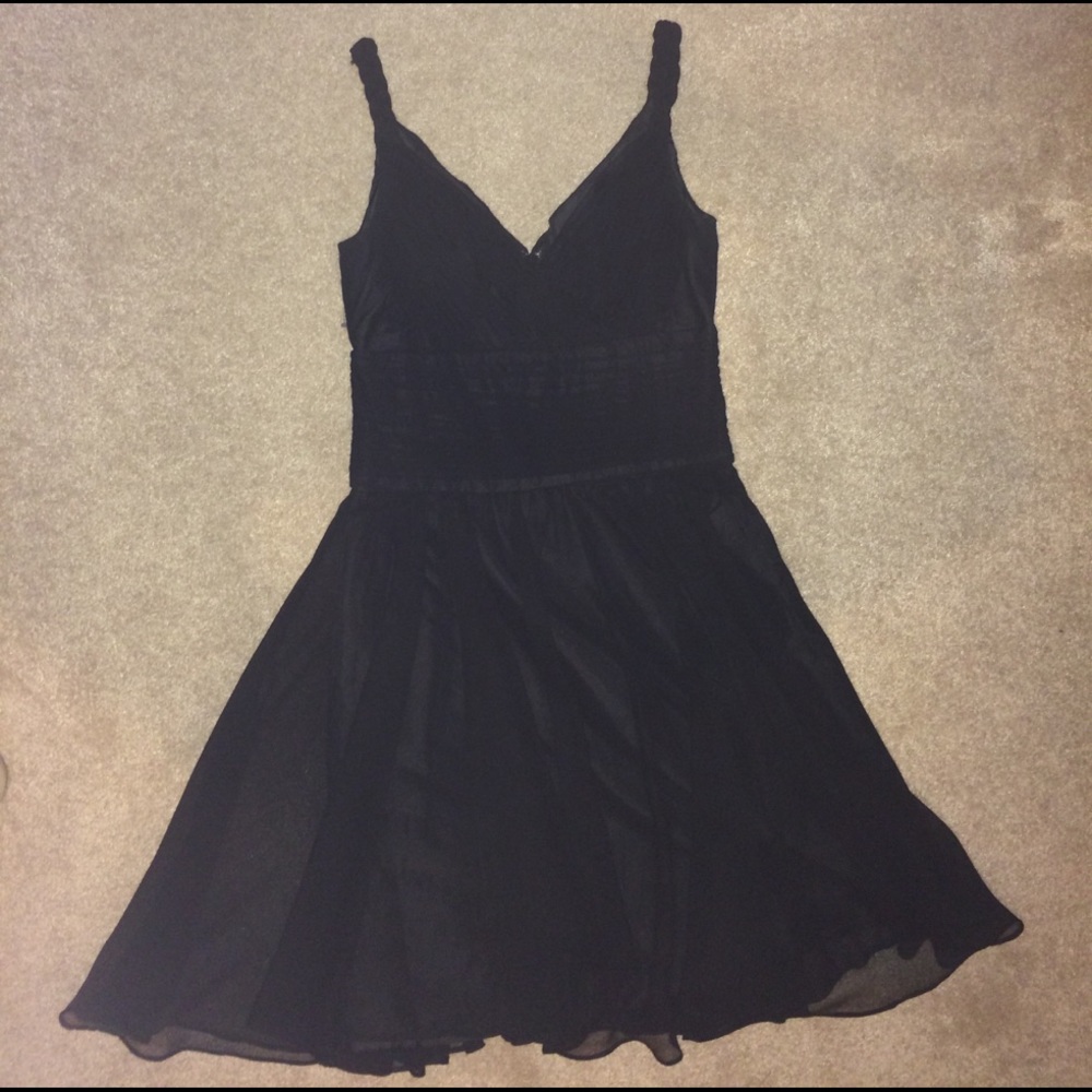 Evan Picone Chiffon Cocktail Dress Braided Straps