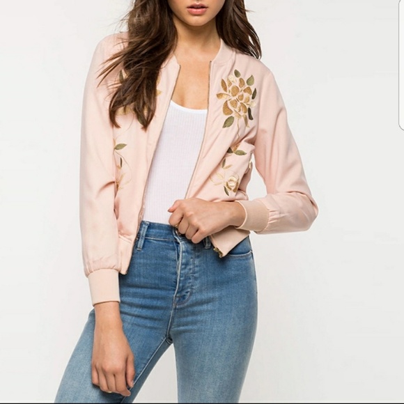 🌸Floral embroidered bomber jacket - Picture 5 of 8