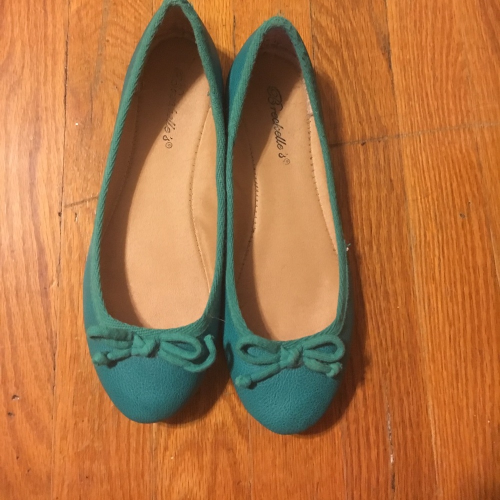 Teal ballet flats