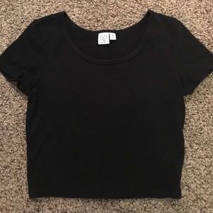 Simple black crop tee