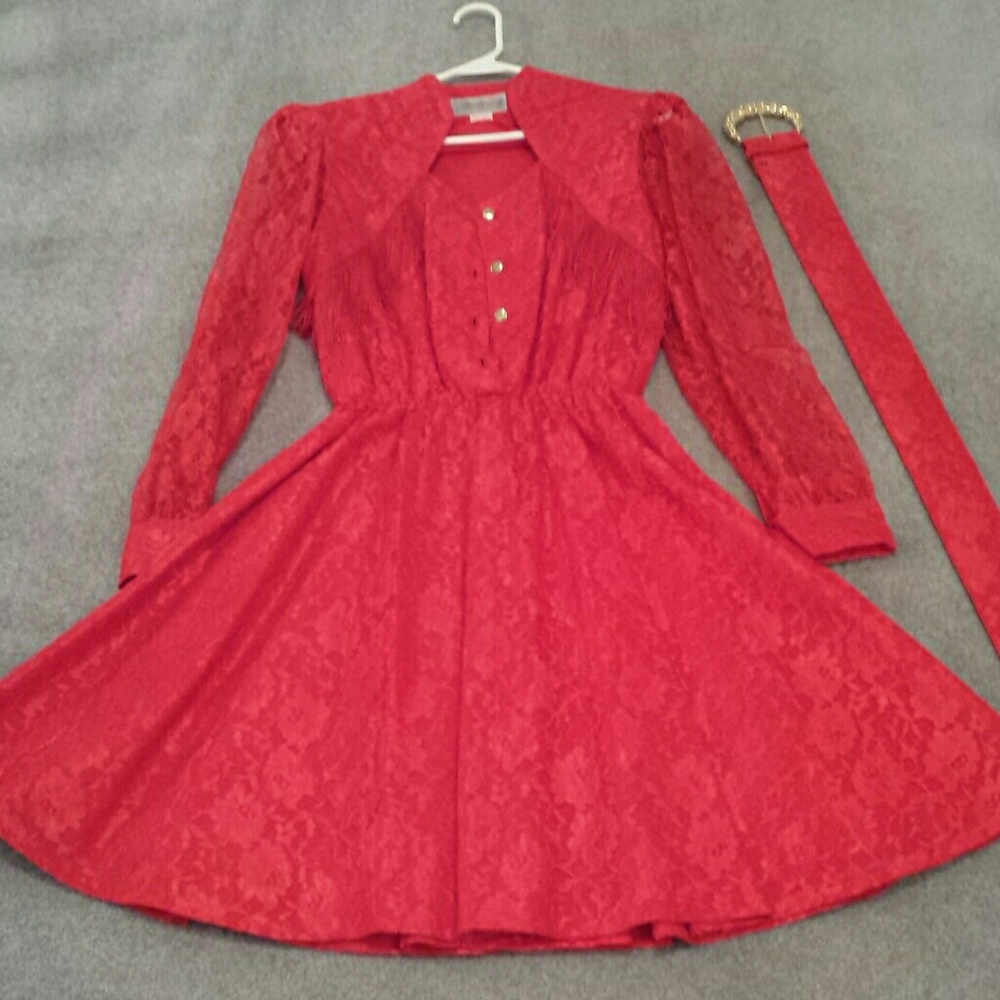 Red lace dress