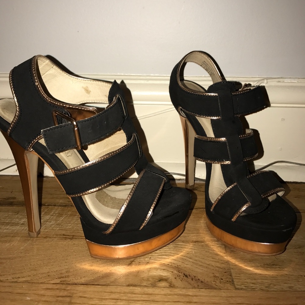 ALDO Black and Gold Heels
