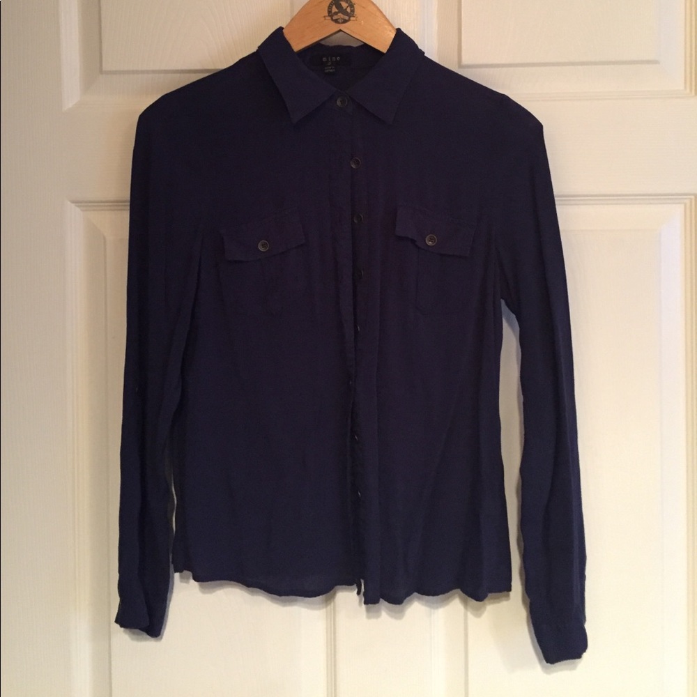 Mine long sleeve 100% rayon blouse