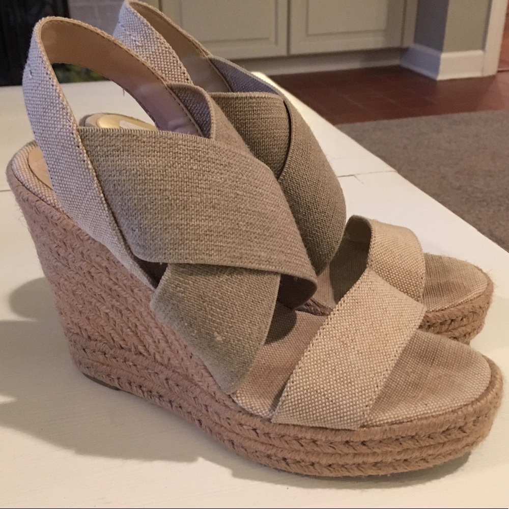 Ralph Lauren size 8 linen wedges
