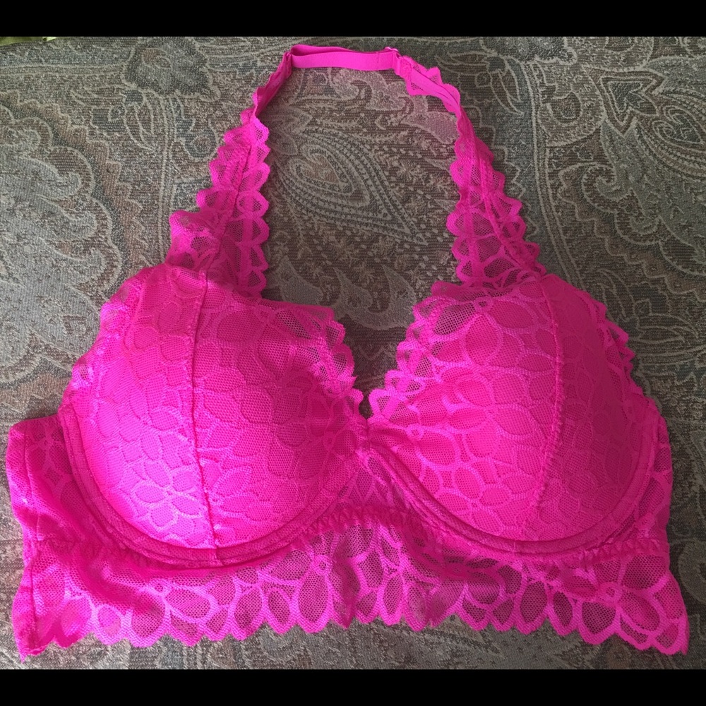 Victoria's Secret Hot Pink Push-Up Bra, (Large)