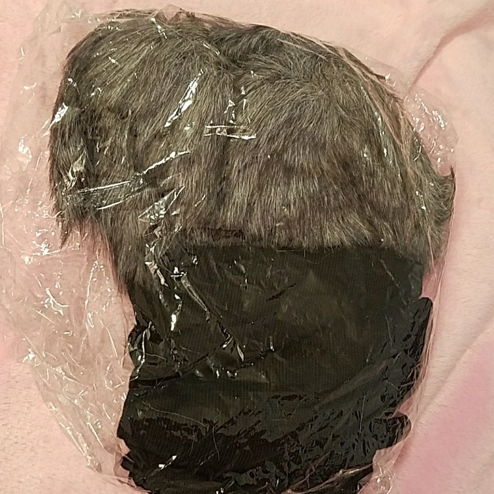 Furry boot cuffs black faux fur black socks