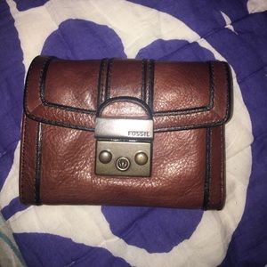 Fossil brown leather wallet