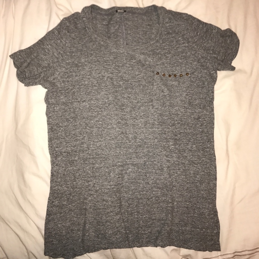 Monrow Studded Pocket Tee