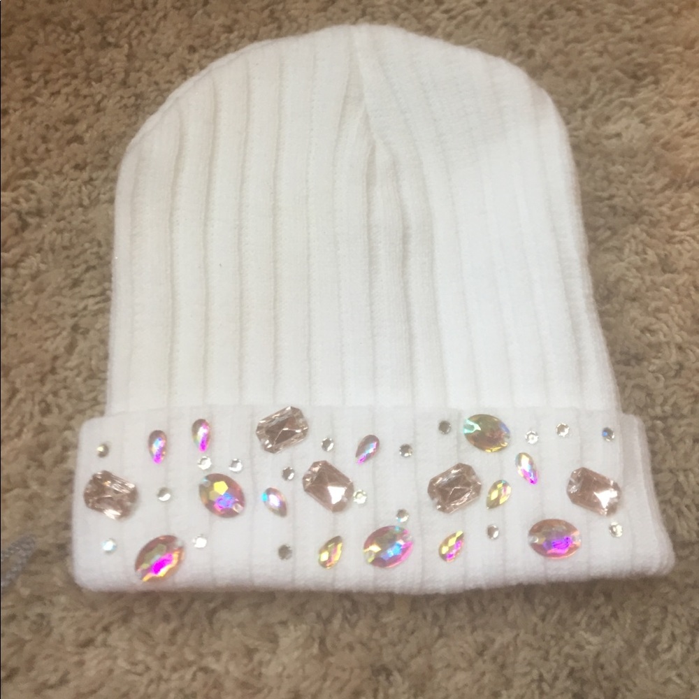 Pure white bling Charlie Paige one size beanie