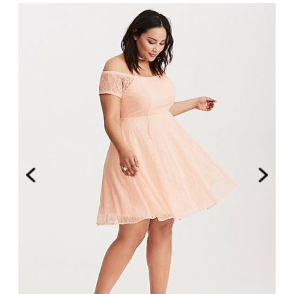 Torrid off the shoulder lace dress