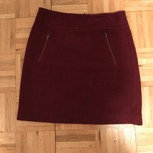 Red tweed pencil skirt