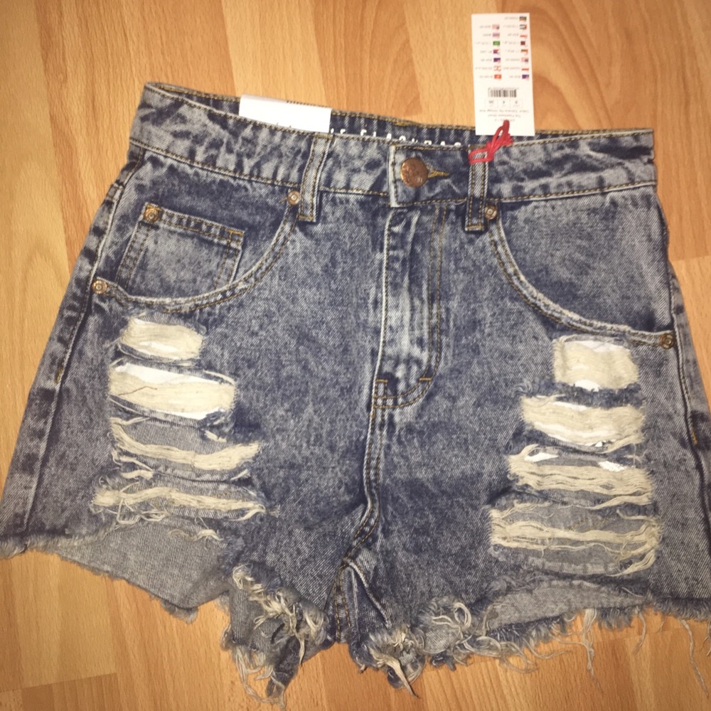 High Rise Distressed Shorts