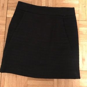Navy tweed pencil skirt