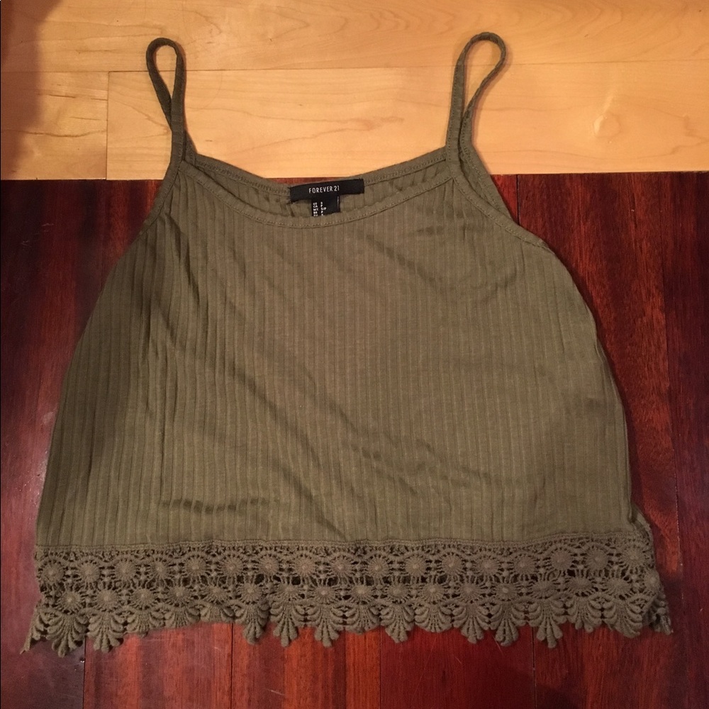 Forest green tank/crop top