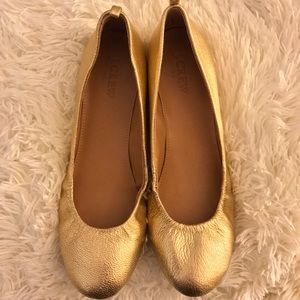 NWOT J.Crew Gold Flats