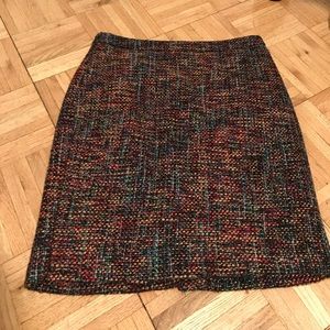 Multicolored tweed pencil skirt
