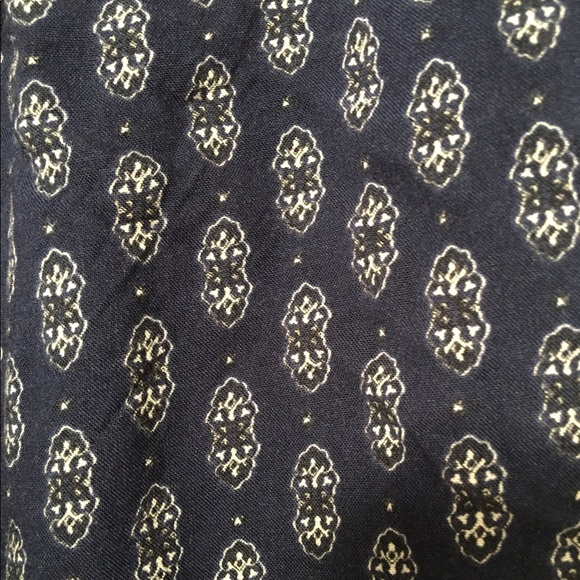 Navy Patterned Capri Pants - Picture 2 of 2