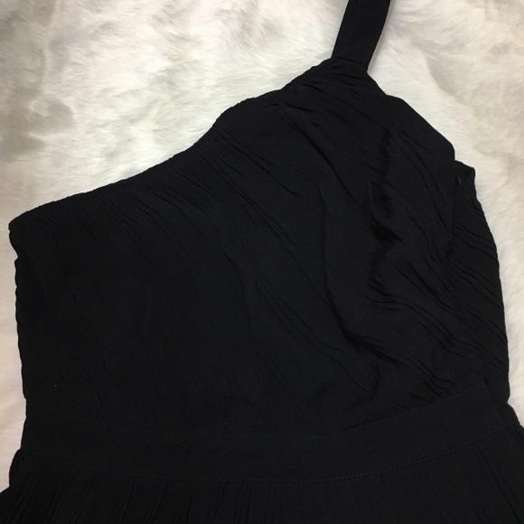 UO Crinkle One- Shoulder Mini Black Dress Kimchi - Picture 5 of 7