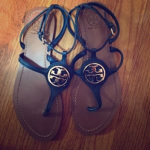 Tory Burch Navy Blue Sandals