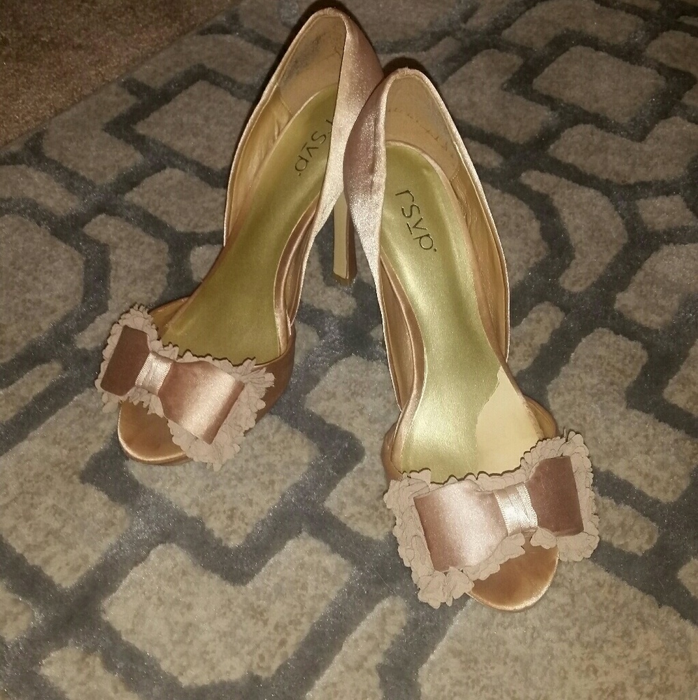 💟 Champagne blush formal high heel shoes