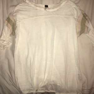 Free People Gold and White Tee