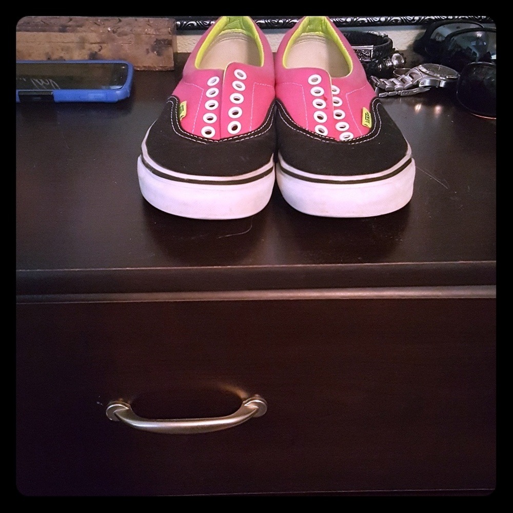 Hot Pink/ Lime Green/ Black Vans