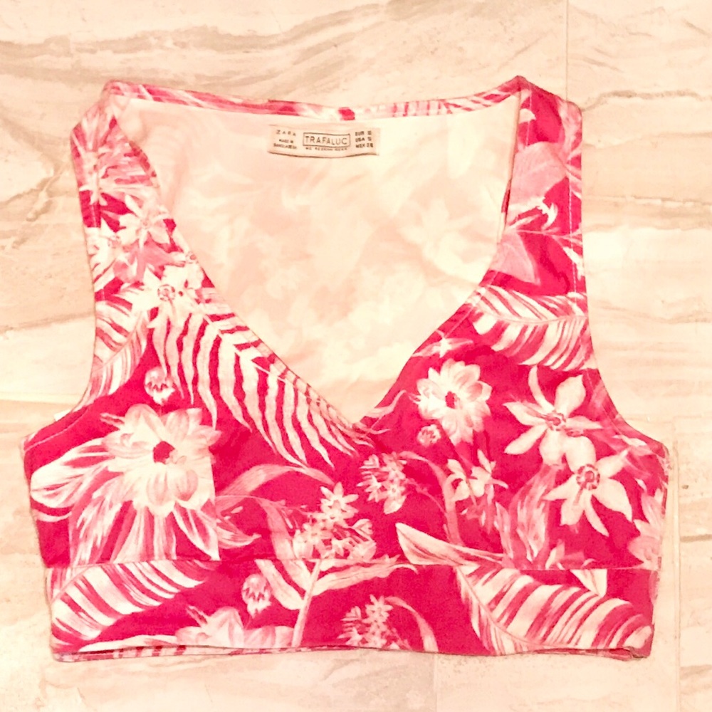 Zara Trafaluc Floral Sexy Top Sz S