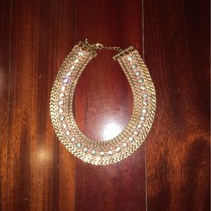 Gold and light pink statement necklace