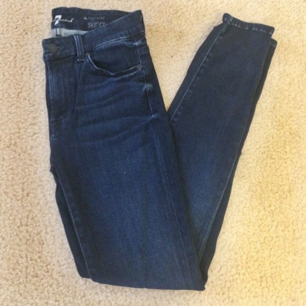 7 For All Mankind high waisted skinny jeans