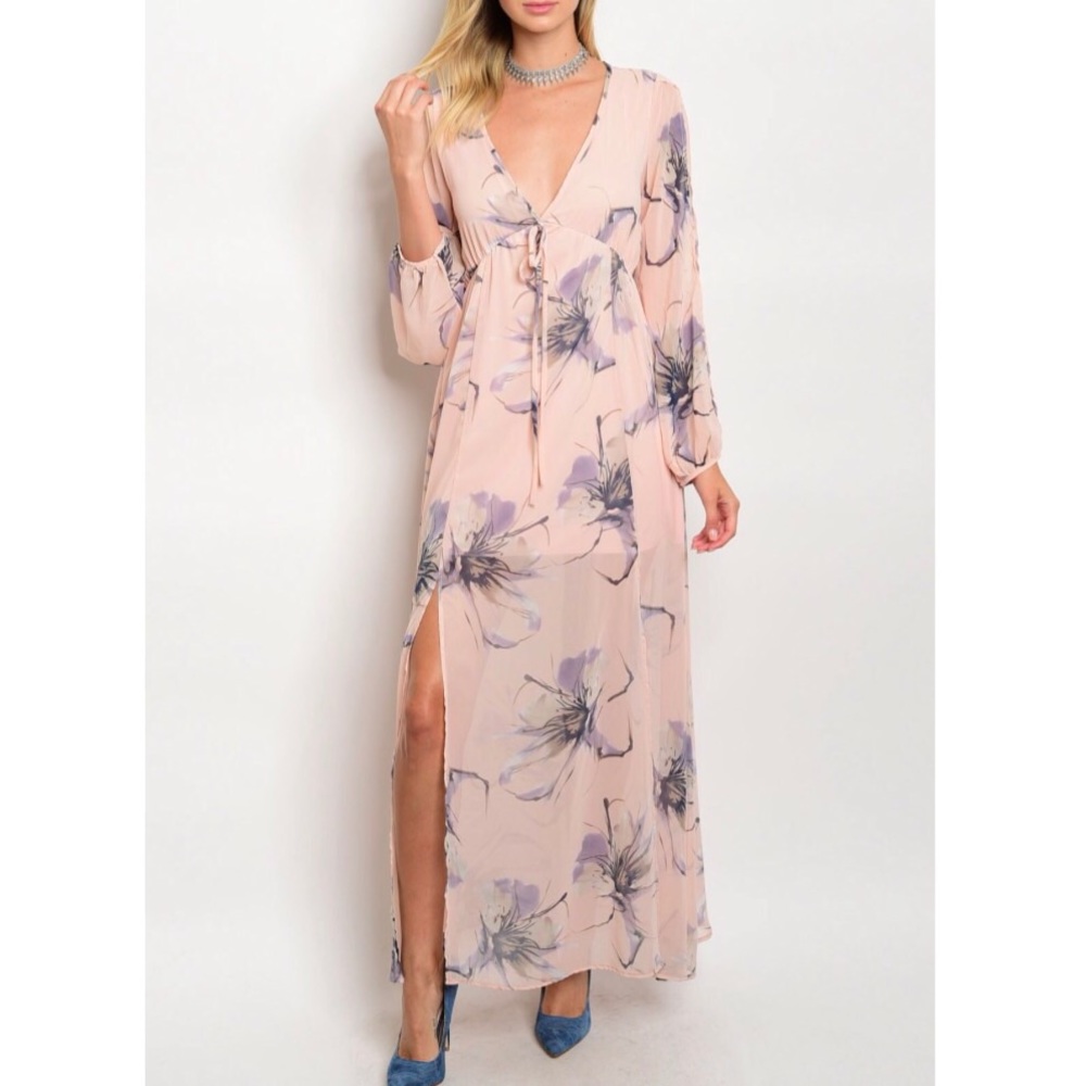 Floor length floral maxi dress