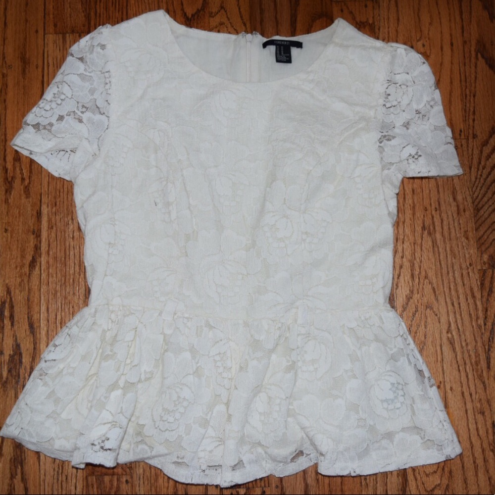 White Floral Blouse