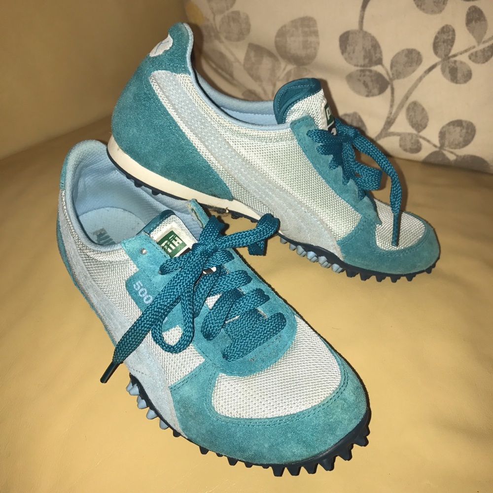 Puma 5000m trainer sneakers, teal suede & mesh