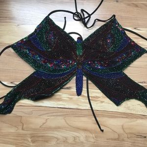 Dark colored sequin top
