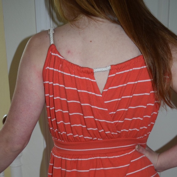 Orange and White Striped Sundress - Picture 3 of 4