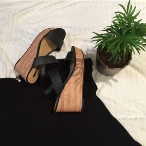 Black Strappy Wedges